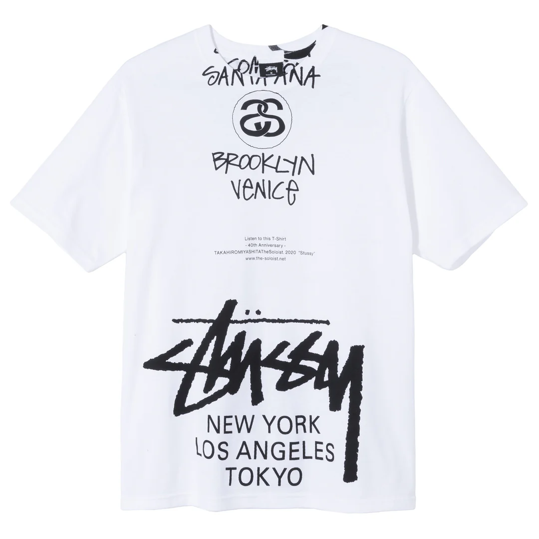 Stussy x TAKAHIRO MIYASHITA Crossover 40th Anniversary Short Sleeve T-Shirt