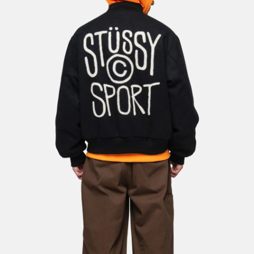 ★23-24FW新作★STUSSY★SPORT MELTON VARSITY JACKET