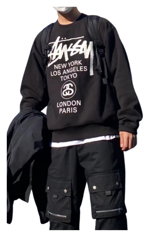 ★送料・関税込★Stussy★Stussy World Tour Crew Black 2022★