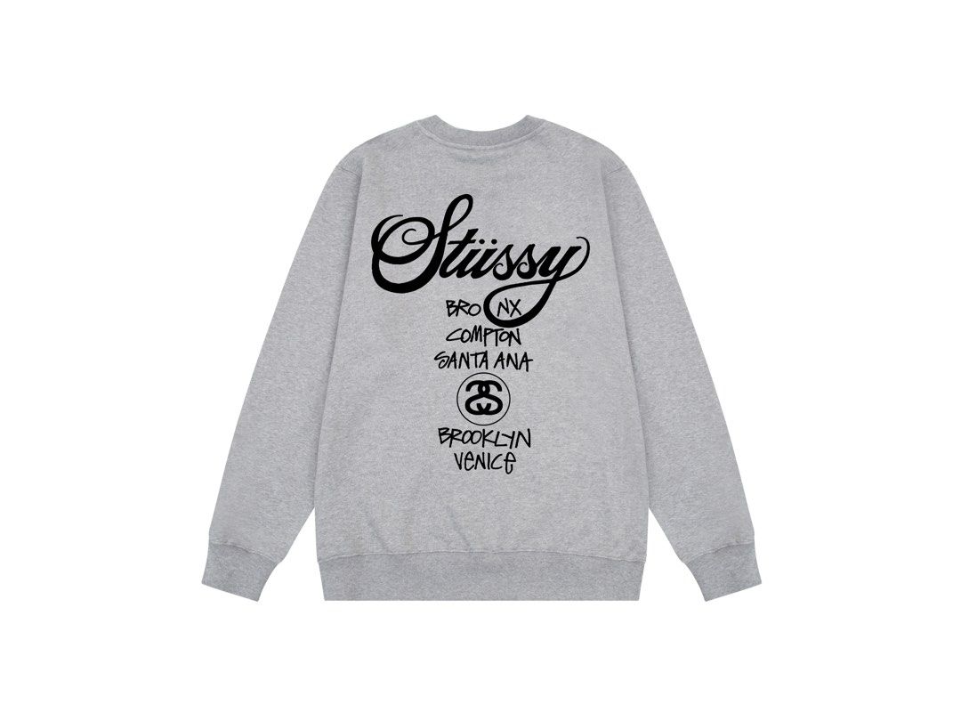 ★送料関税込み★ステューシー★Stussy World Tour Crew Black 2022★grey