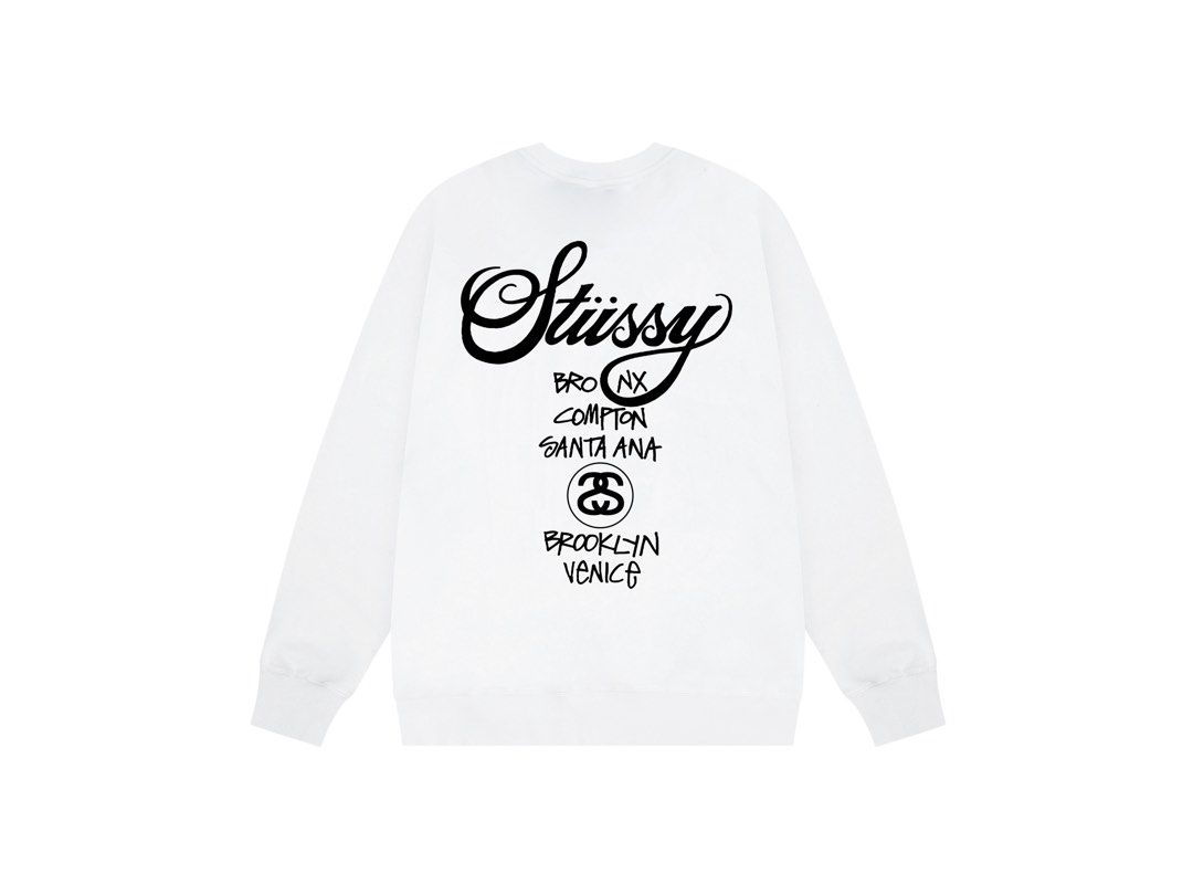 ★送料関税込み★ステューシー★Stussy World Tour Crew Black 2022★White