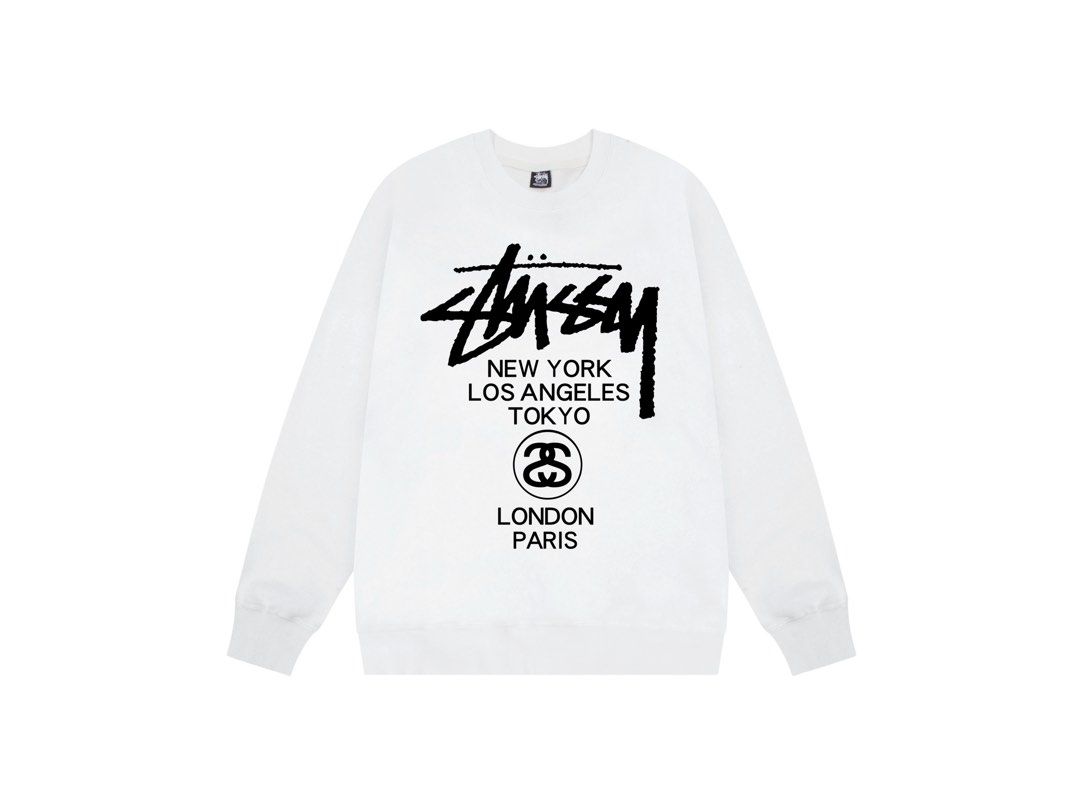 ★送料関税込み★ステューシー★Stussy World Tour Crew Black 2022★White