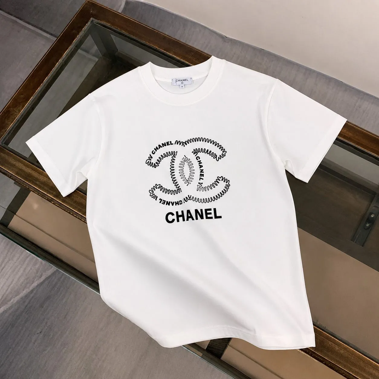 【S-4XL】男女兼用の最新トレンドクルーネックTシャツ、カジュアルスタイル