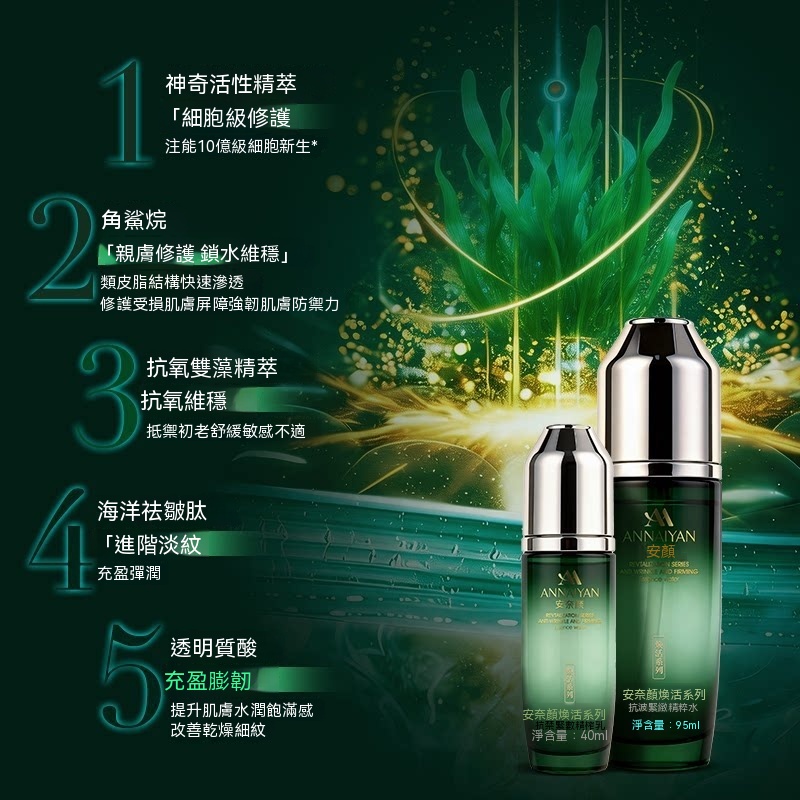 Annaiyan安奈顔煥活繫列抗皺緊致精粹水+精粹乳水乳套裝