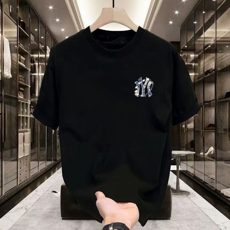 寬鬆美式潮流ins圓領樹葉紮染短袖T恤