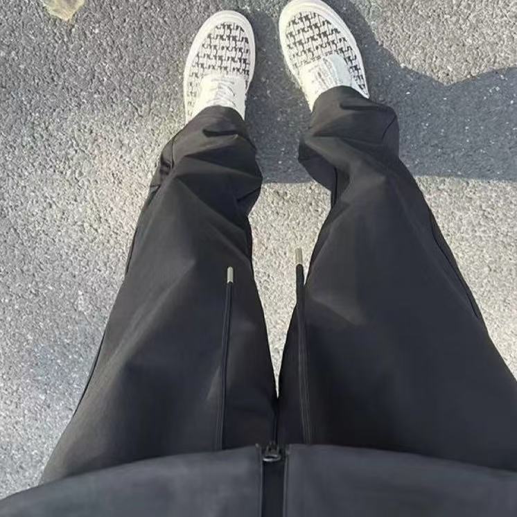 機能風衝鋒褲秋冬加絨美式高街ins戶外防風防水速乾休閒褲潮