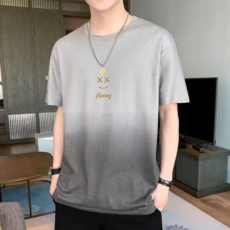 漸變笑臉百搭薄款夏裝短袖T恤