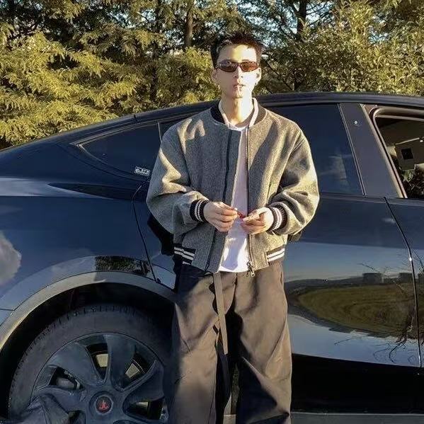 秋冬季棒球服美式復古休閒百搭簡約男款外套ins