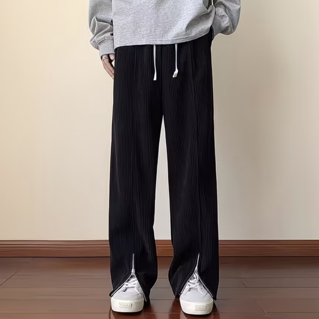 垂感燈芯絨褲子男潮牌直筒寬松休閒褲春秋季男士長褲