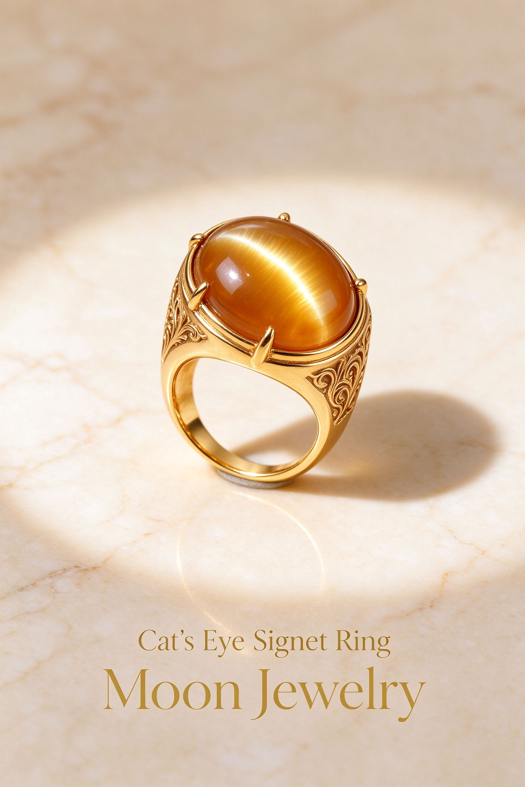 Cat's Eye Signet Ring | Moon Jewelry