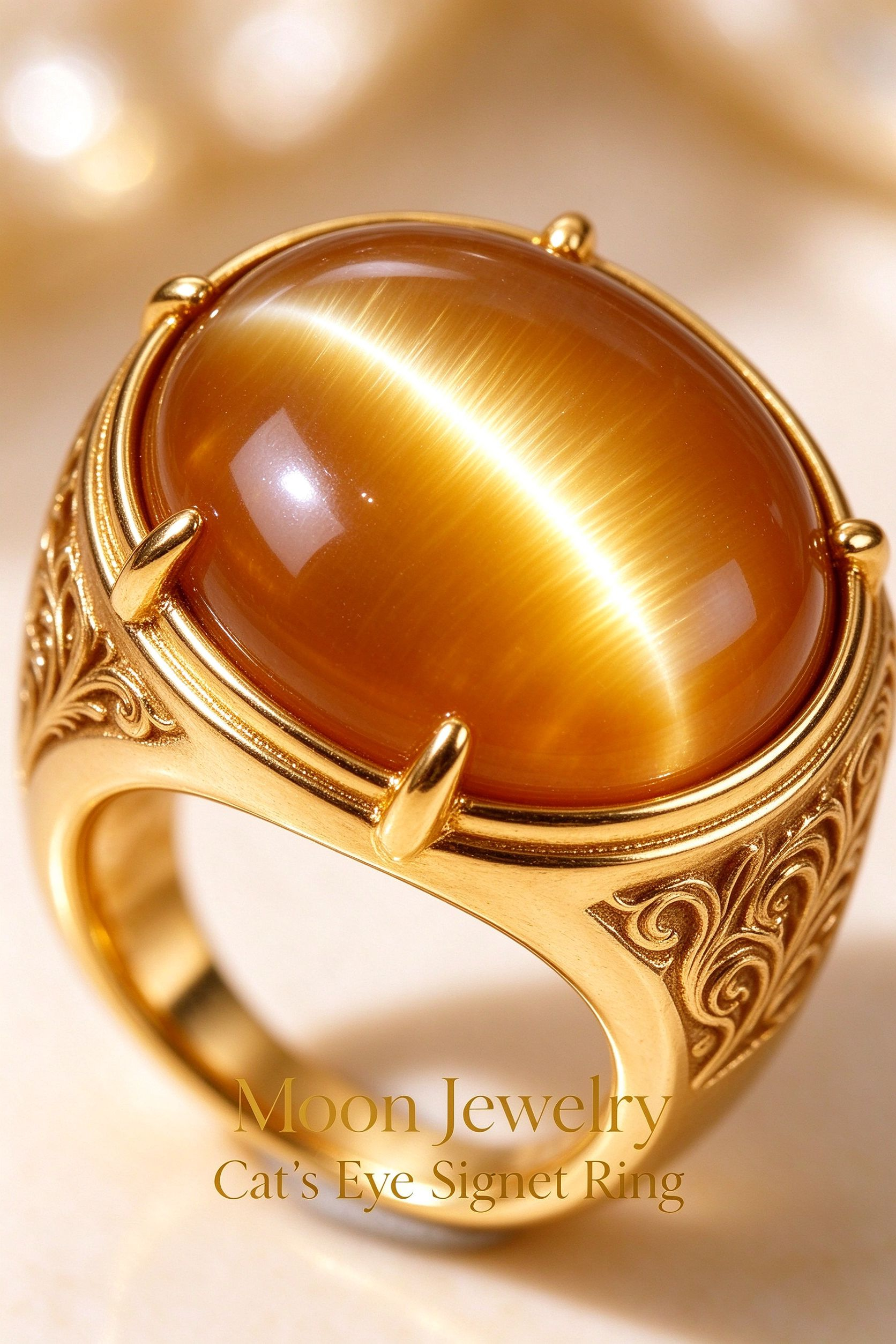 Cat's Eye Signet Ring | Moon Jewelry