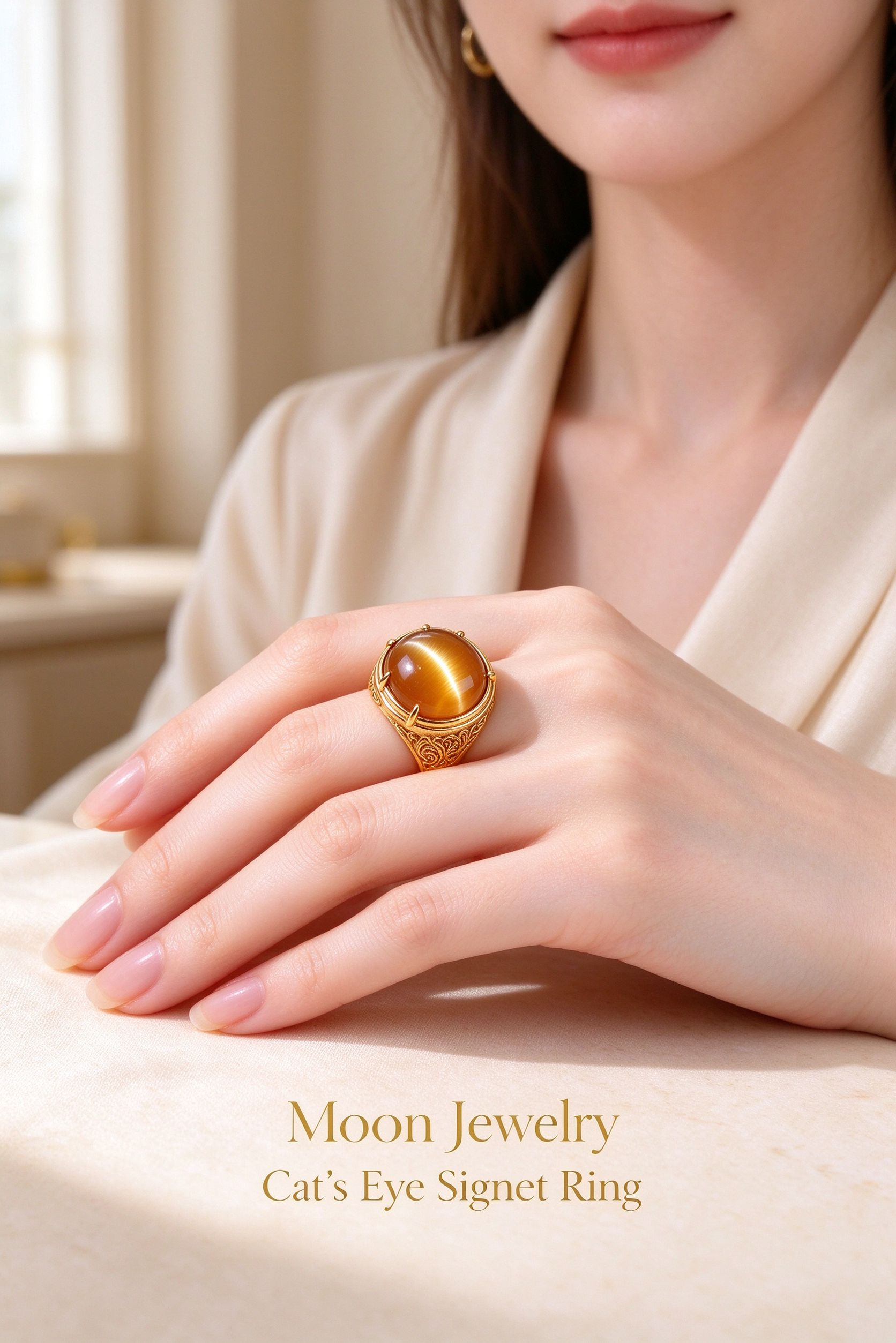 Cat's Eye Signet Ring | Moon Jewelry