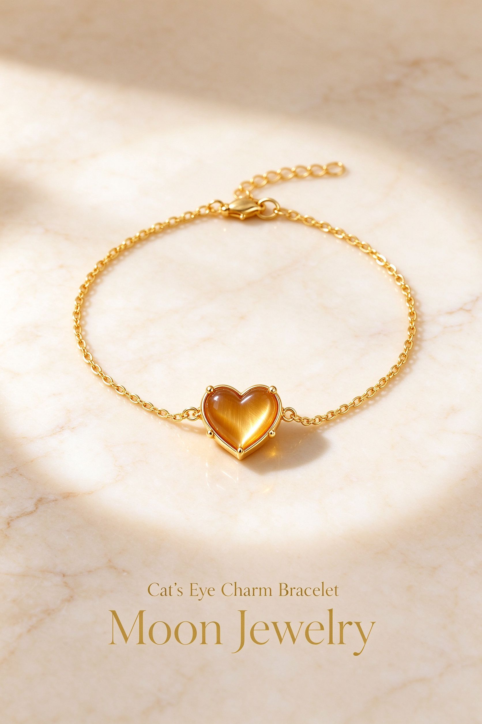 Cat's Eye Charm Bracelet | Moon Jewelry