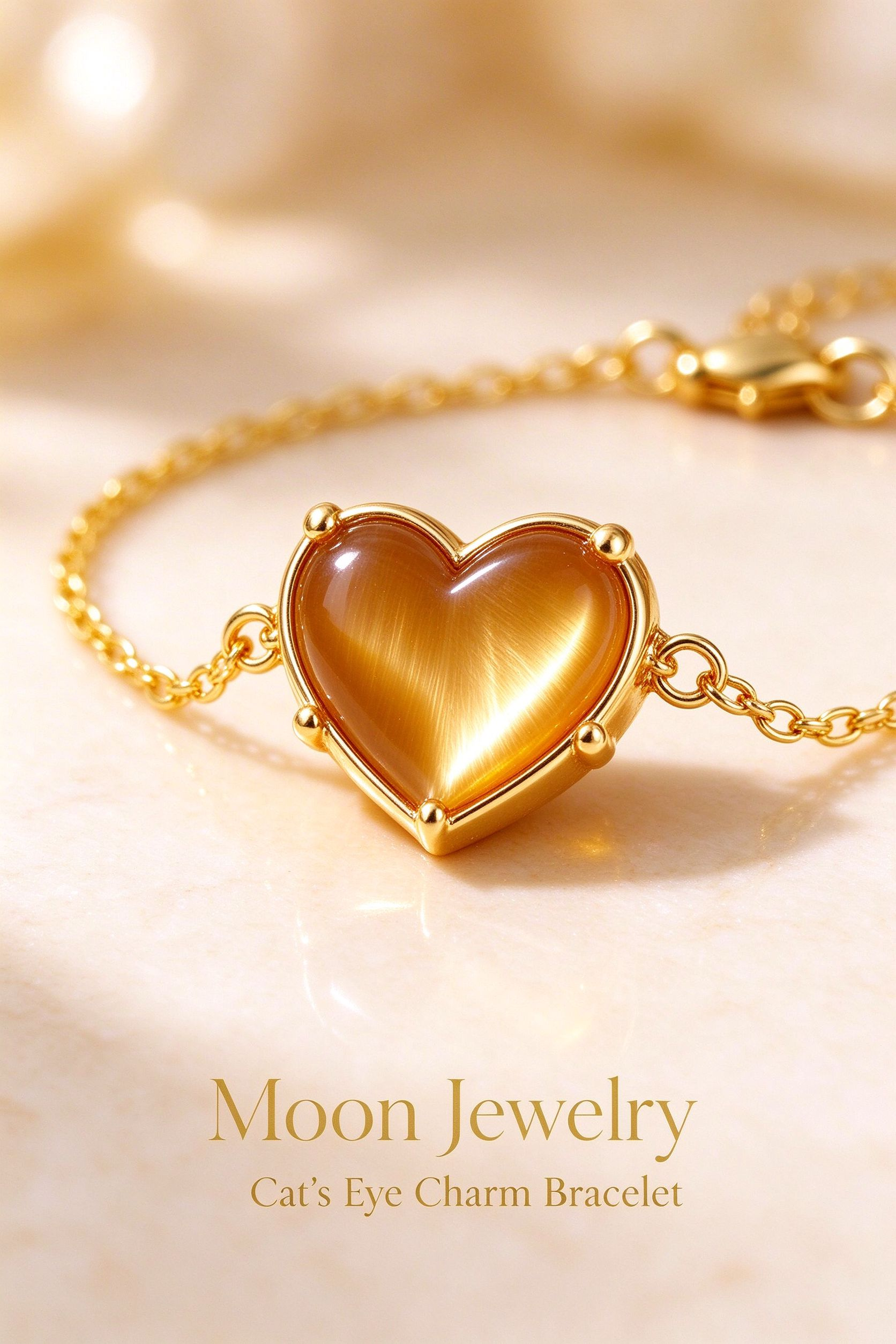 Cat's Eye Charm Bracelet | Moon Jewelry