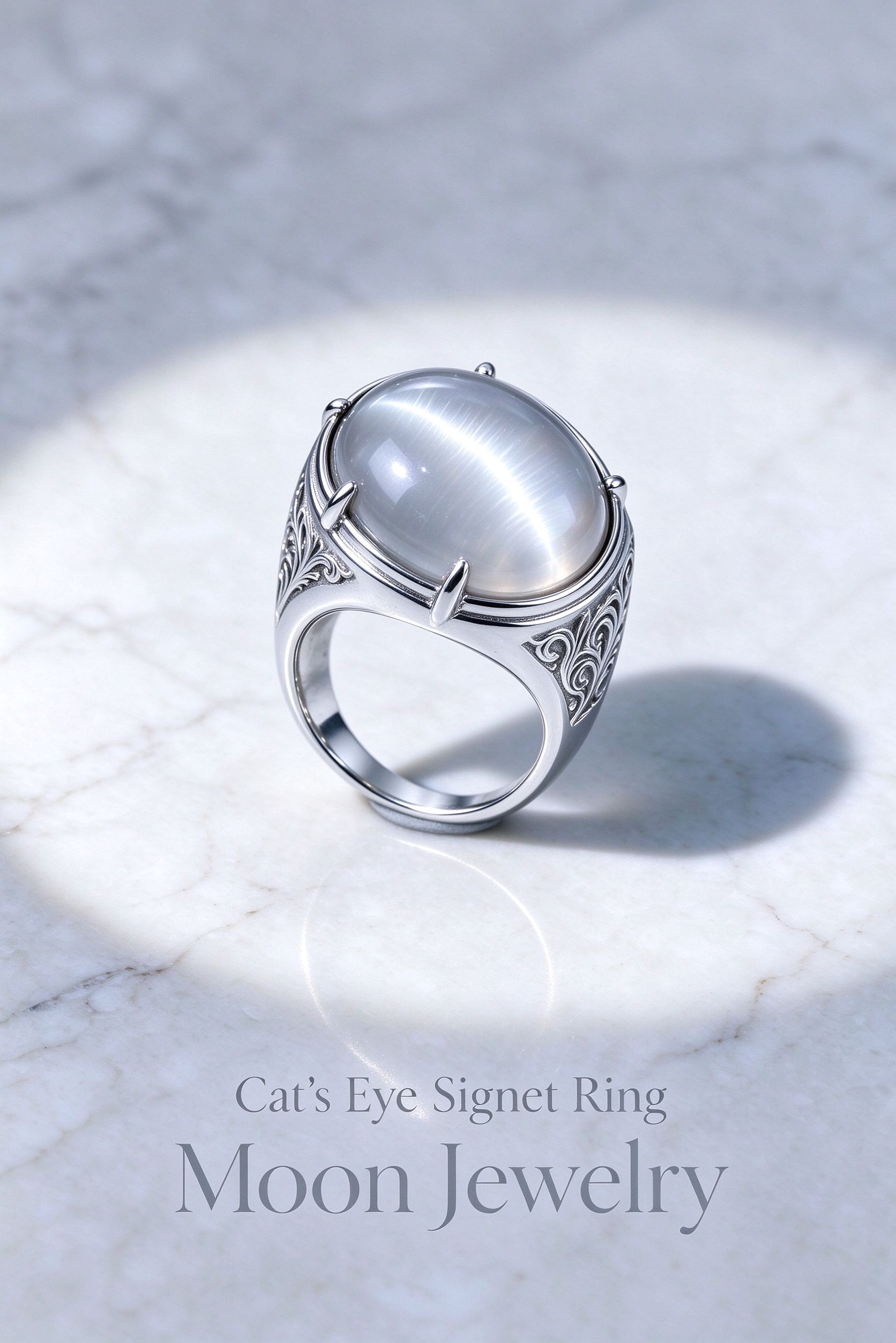 Cat's Eye Signet Ring | Moon Jewelry