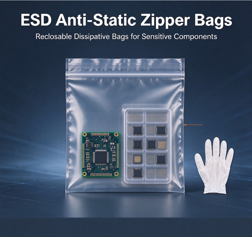 ESD Shielding Bags Zip-Top 15cm x 20cm (Pack of 100)
