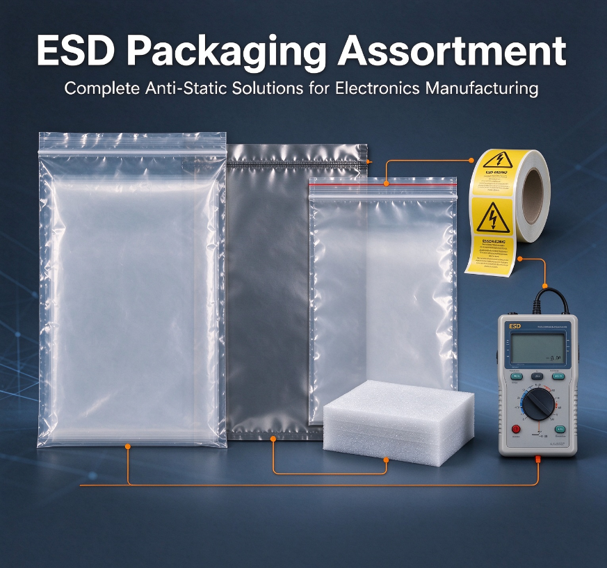 ESD Shielding Bags Open-Top 10cm x 15cm (Pack of 100)