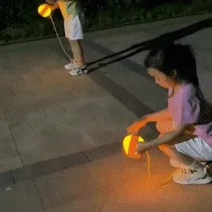 LED bouncing ball skip ring toy