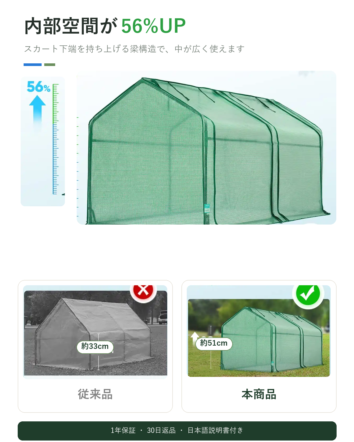 ビニールハウス 家庭菜園 クローラルハウス 3段巻き上げ 180/240×90×90cm2サイズ 防虫 遮光 霜よけ お庭 畑