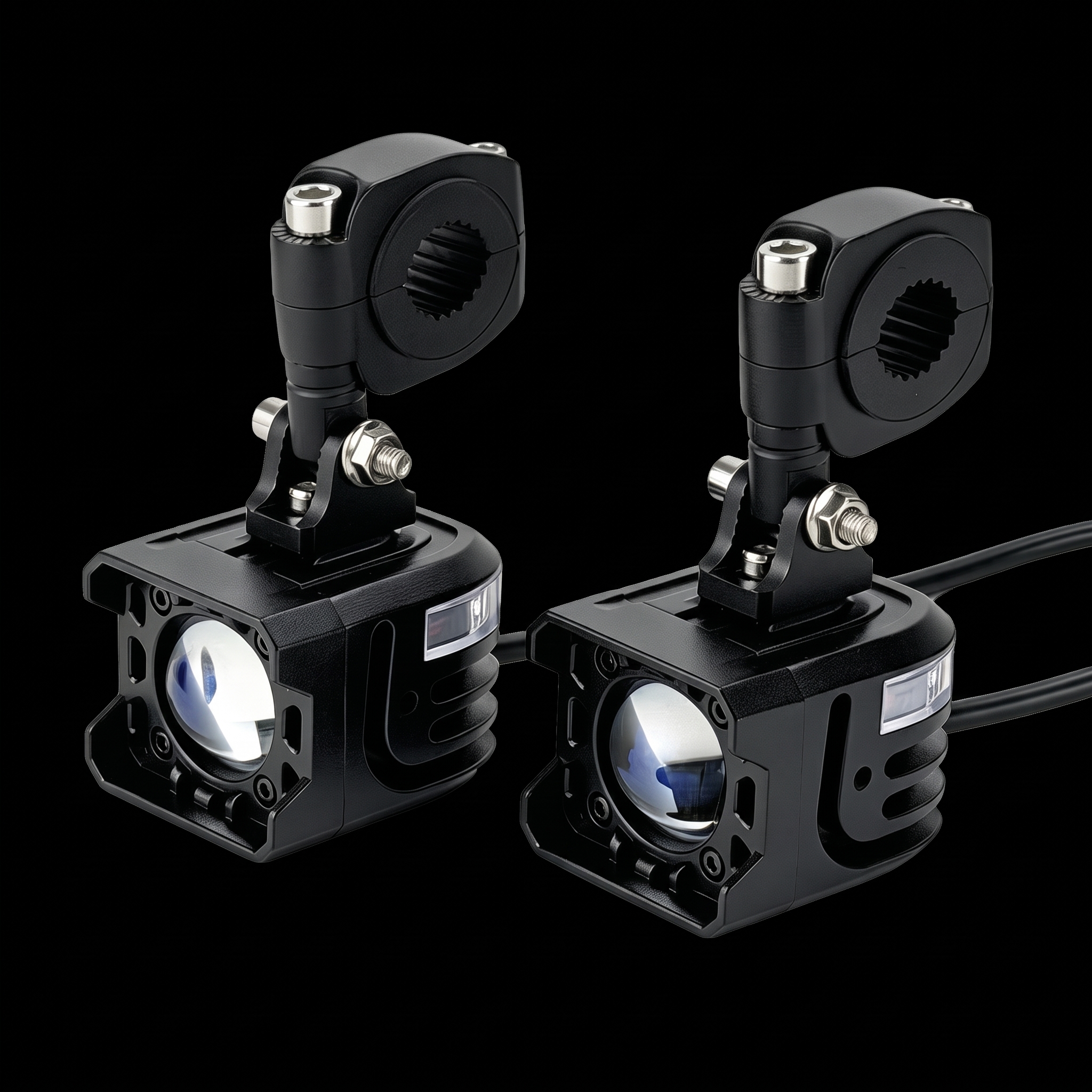 Motorcycle LED Auxiliary Lights with Clamp Mounts