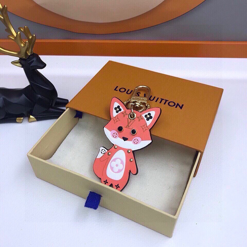 【LV旗艦店】ルイ・ヴィトン キツネちゃんレザーバッグチャーム・キーホルダー