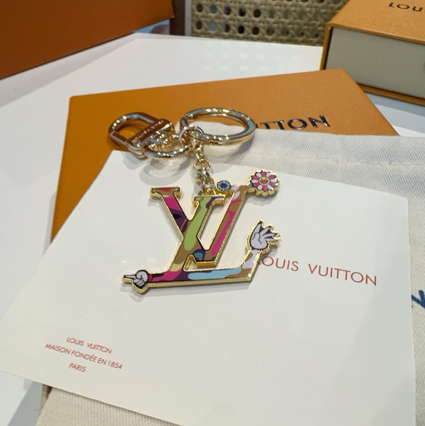 【LV旗艦店】ルイ・ヴィトン × 村上隆コラボ LV‑Iconic Superflat キーホルダー・バッグチャーム M02468