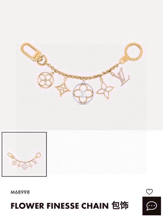 【LV旗艦店】ルイヴィトン LV フラワーチェーンバッグチャーム M68998
