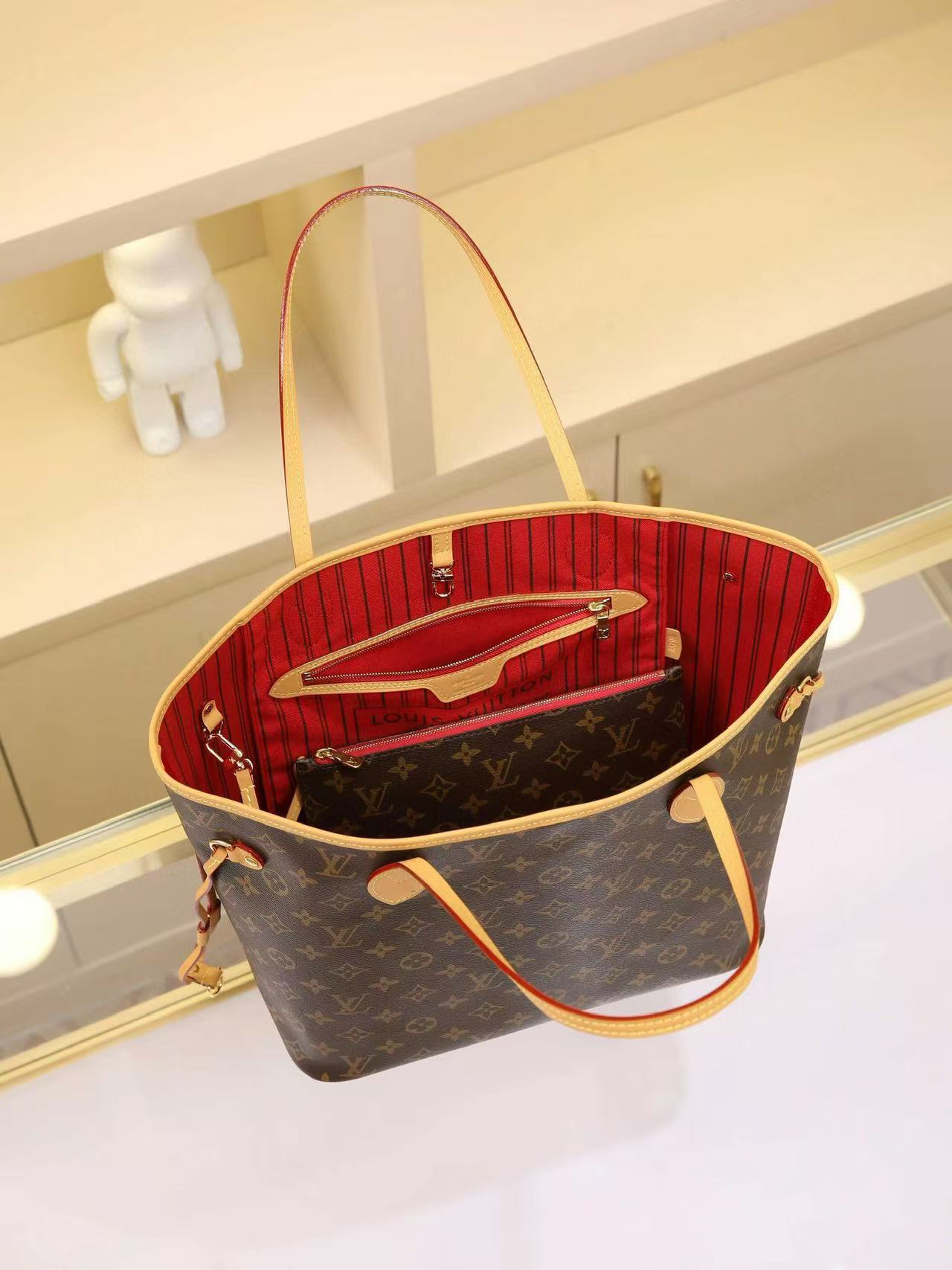 LOUIS VUITTON LV ネヴァーフル MM 日本店人気 No.1 通勤トート 学生 OL ママ万能バッグ M46987