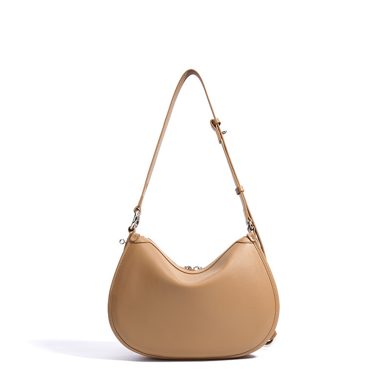 Saddle Matte Leather Crescent Bag