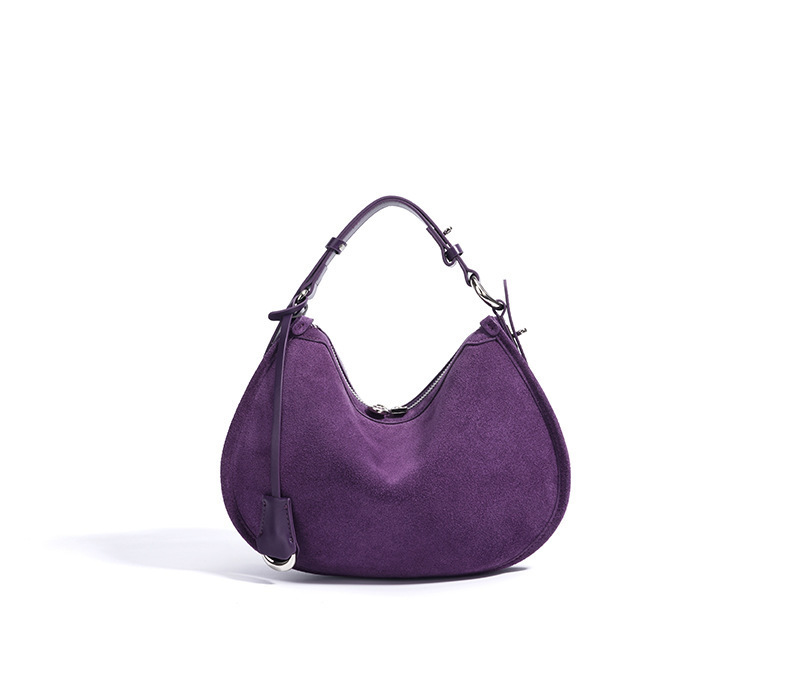 Saddle Matte Leather Crescent Bag