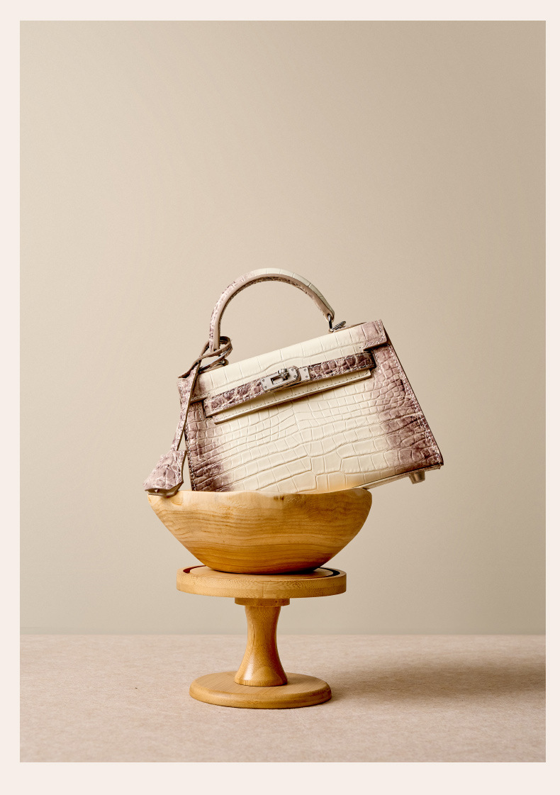 Croc-Embossed Top-Handle Handbag