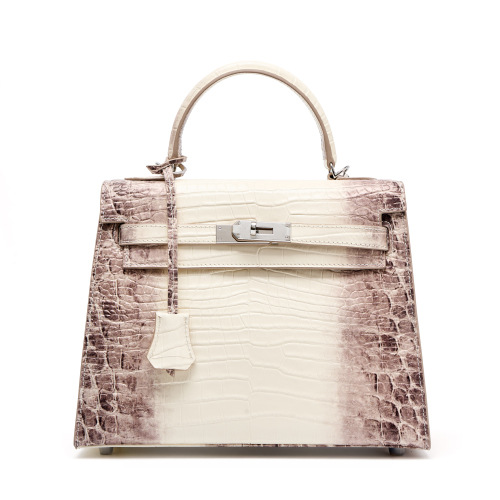 Croc-Embossed Top-Handle Handbag