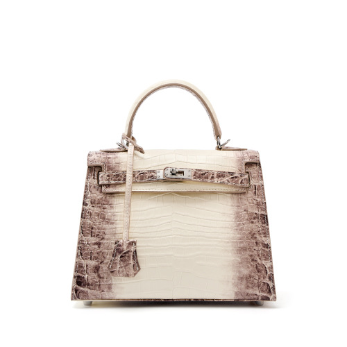 Croc-Embossed Top-Handle Handbag