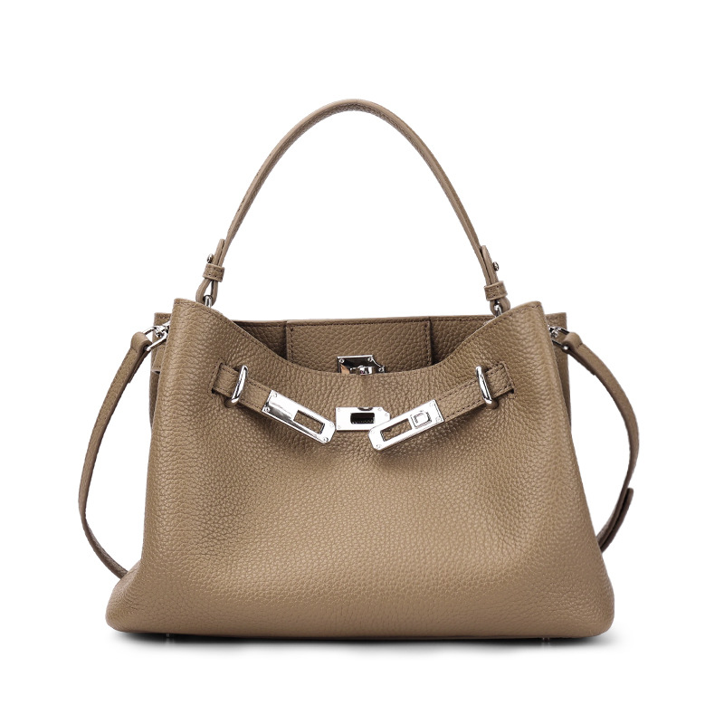 Genuine Leather Top-Handle Handbag
