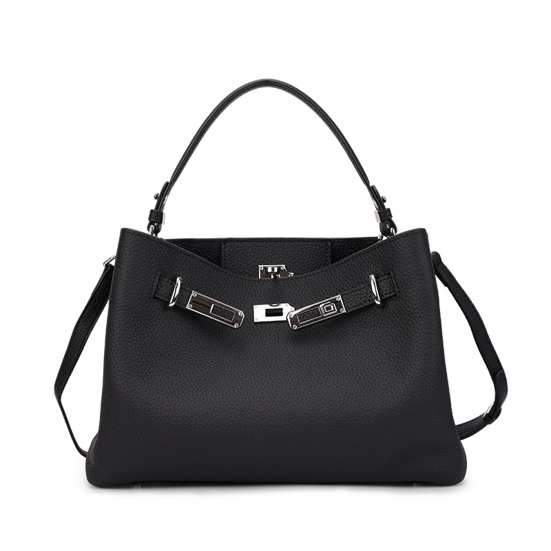 Genuine Leather Top-Handle Handbag