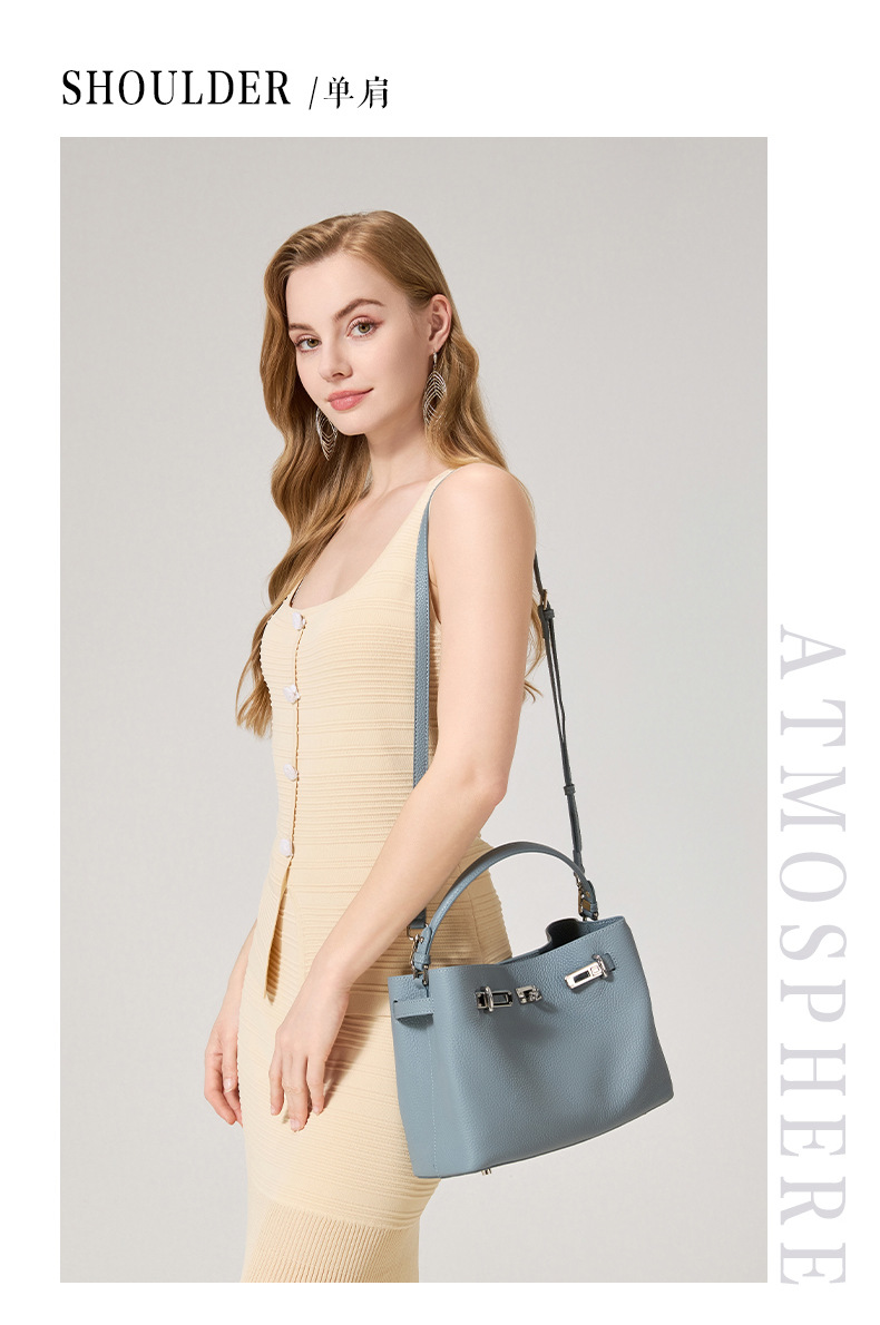 Genuine Leather Top-Handle Handbag