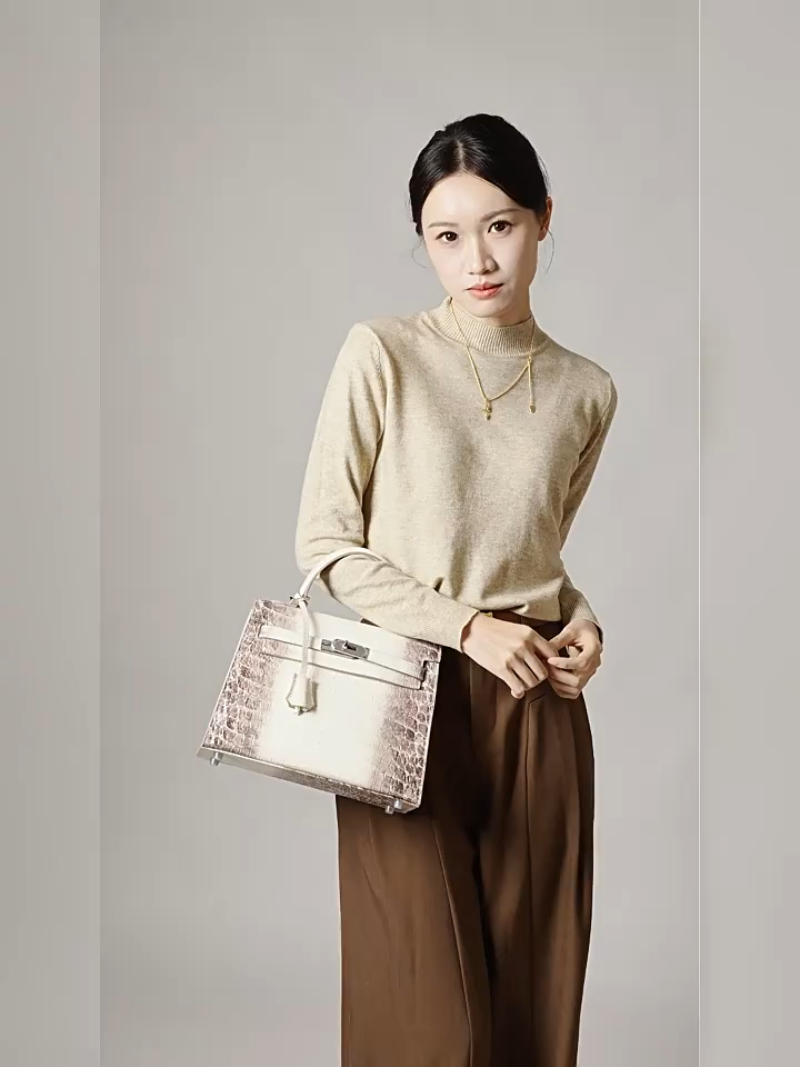 Croc-Embossed Top-Handle Handbag