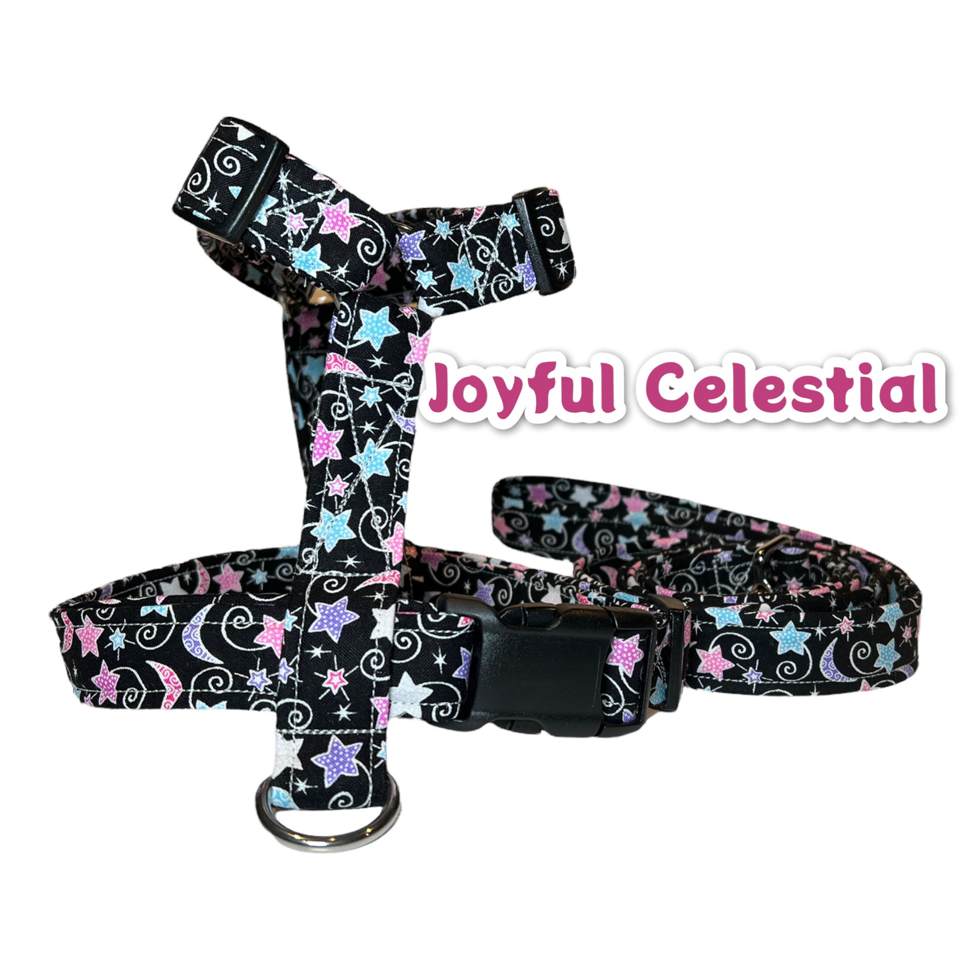 Celestial Dog Harness & Leash Set: Adjustable Pet Harness, step in or standard roman