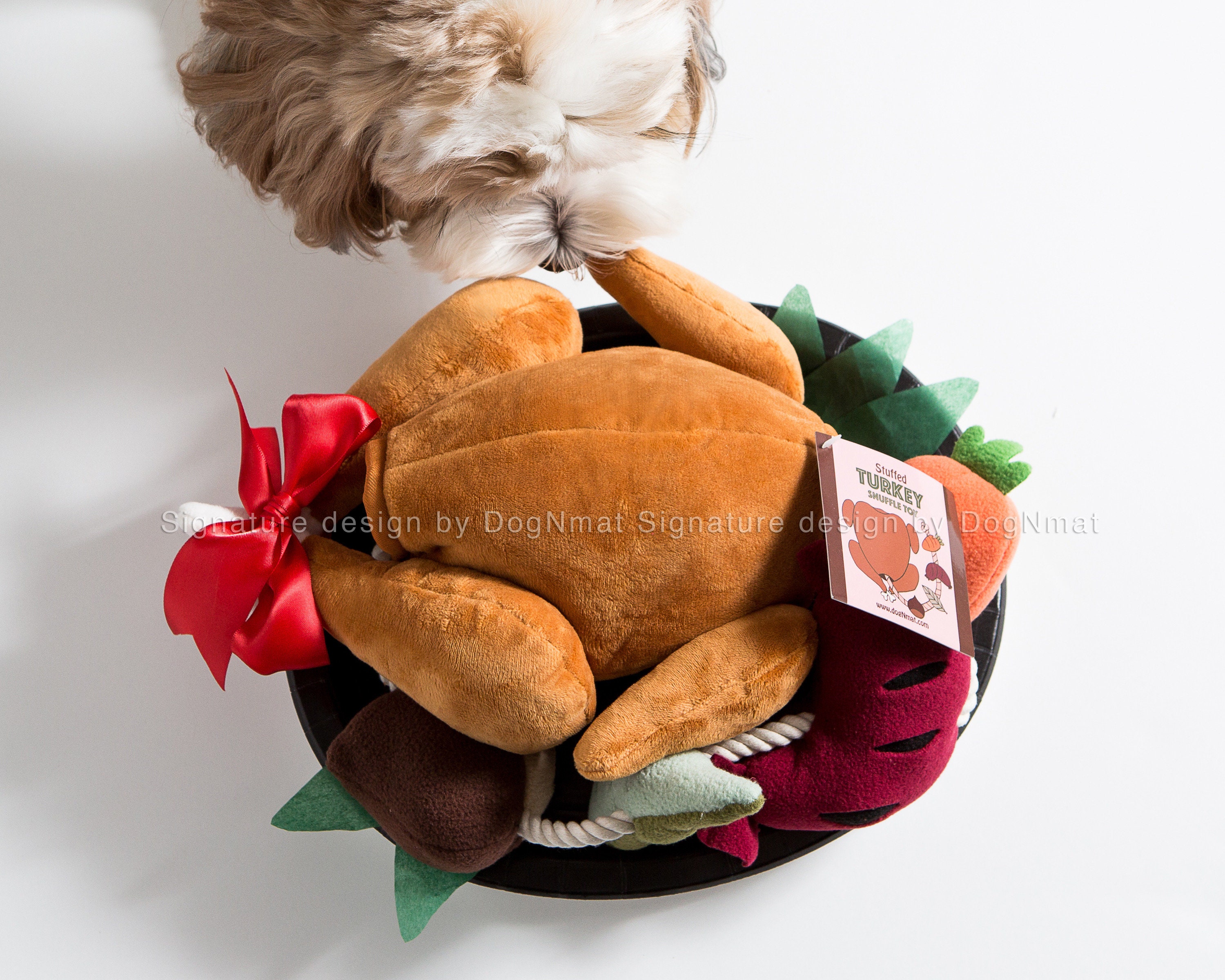 Stuffed Turkey Snuffle Dog Toy - 3 in 1 Hide and Seek Toy, Snuffle Toy and Rope Toy