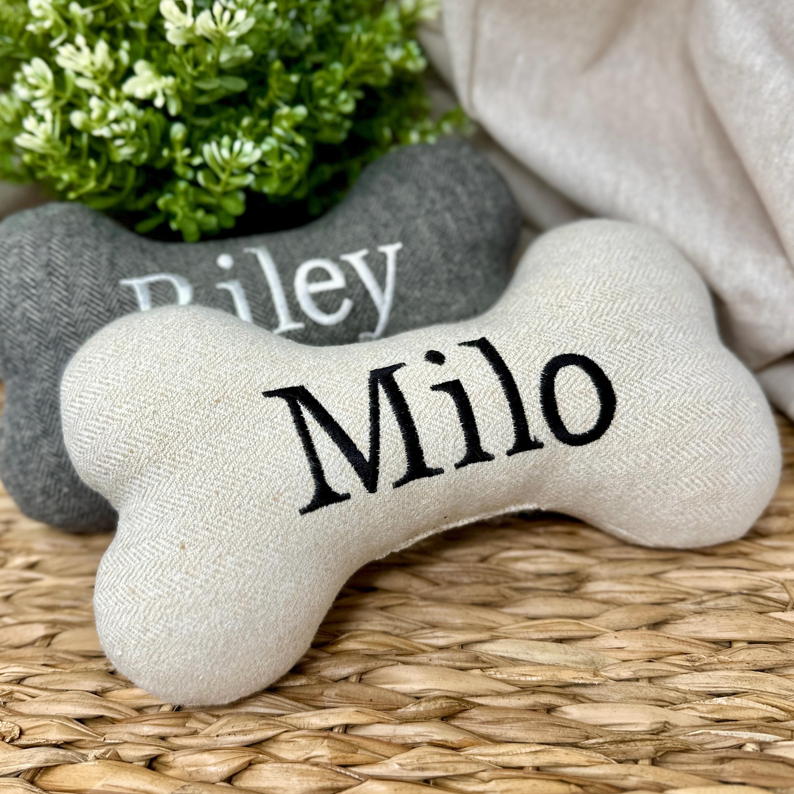 Personalized Dog Bone Toy with Embroidered Name