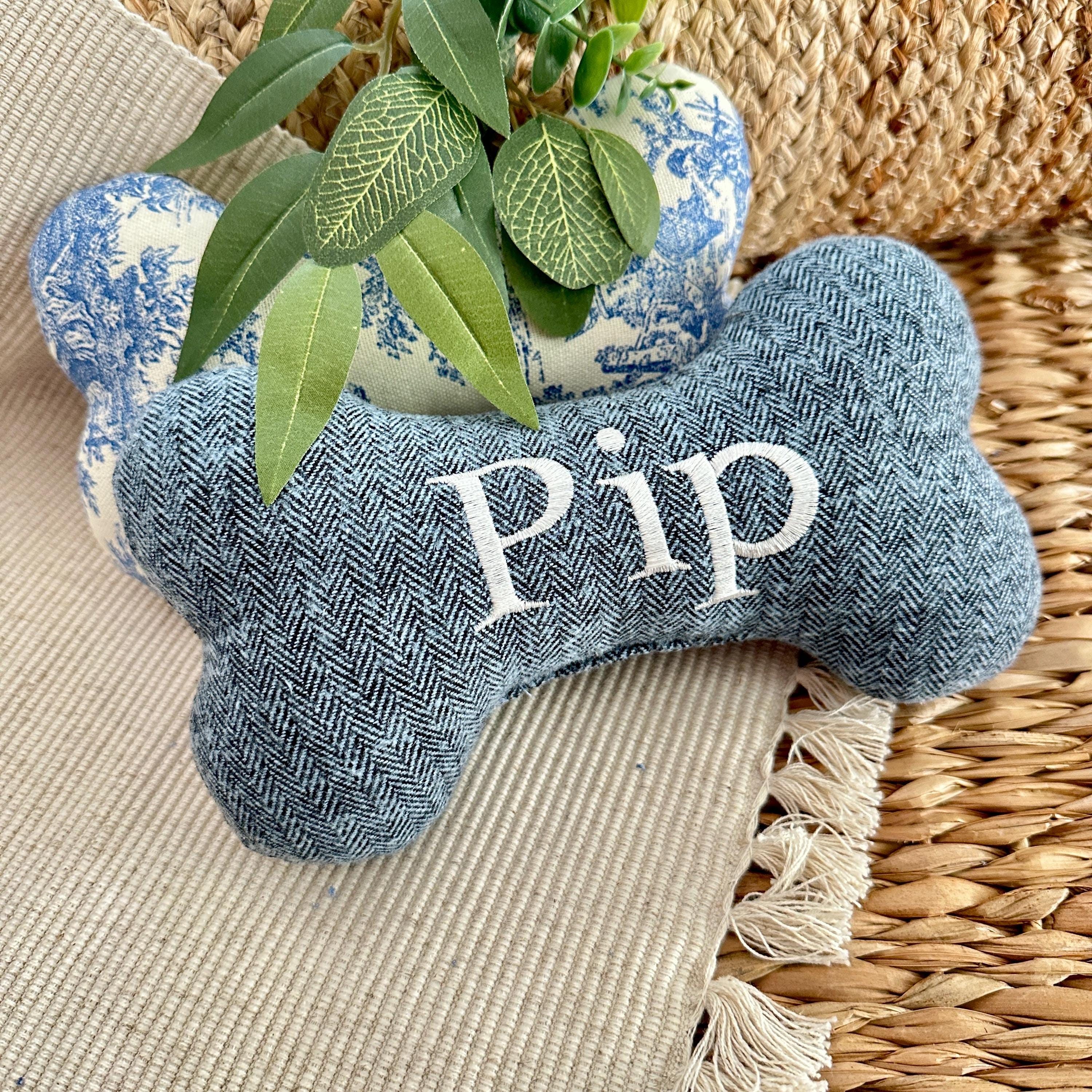 Personalized Dog Bone Toy with Embroidered Name