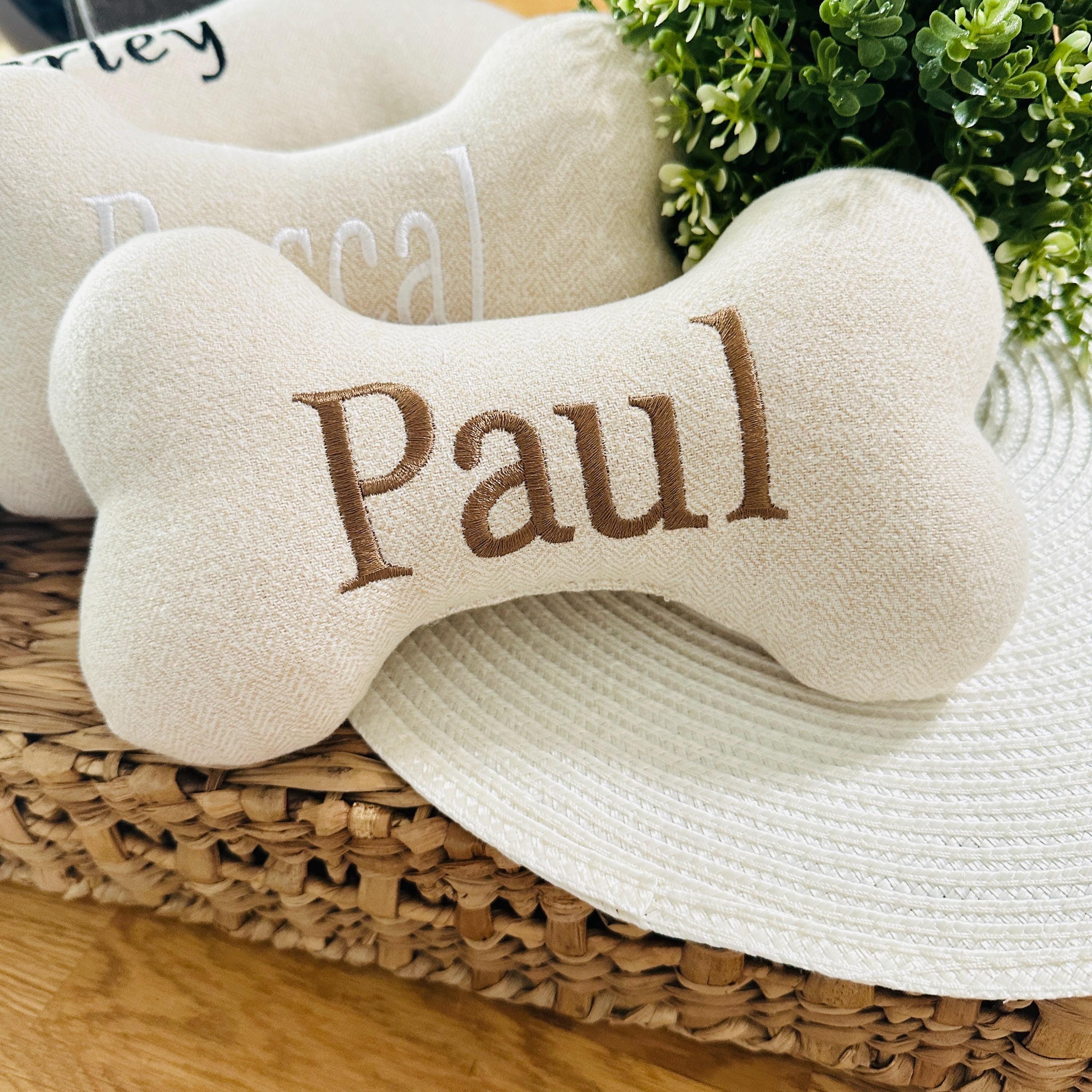 Personalized Dog Bone Toy with Embroidered Name