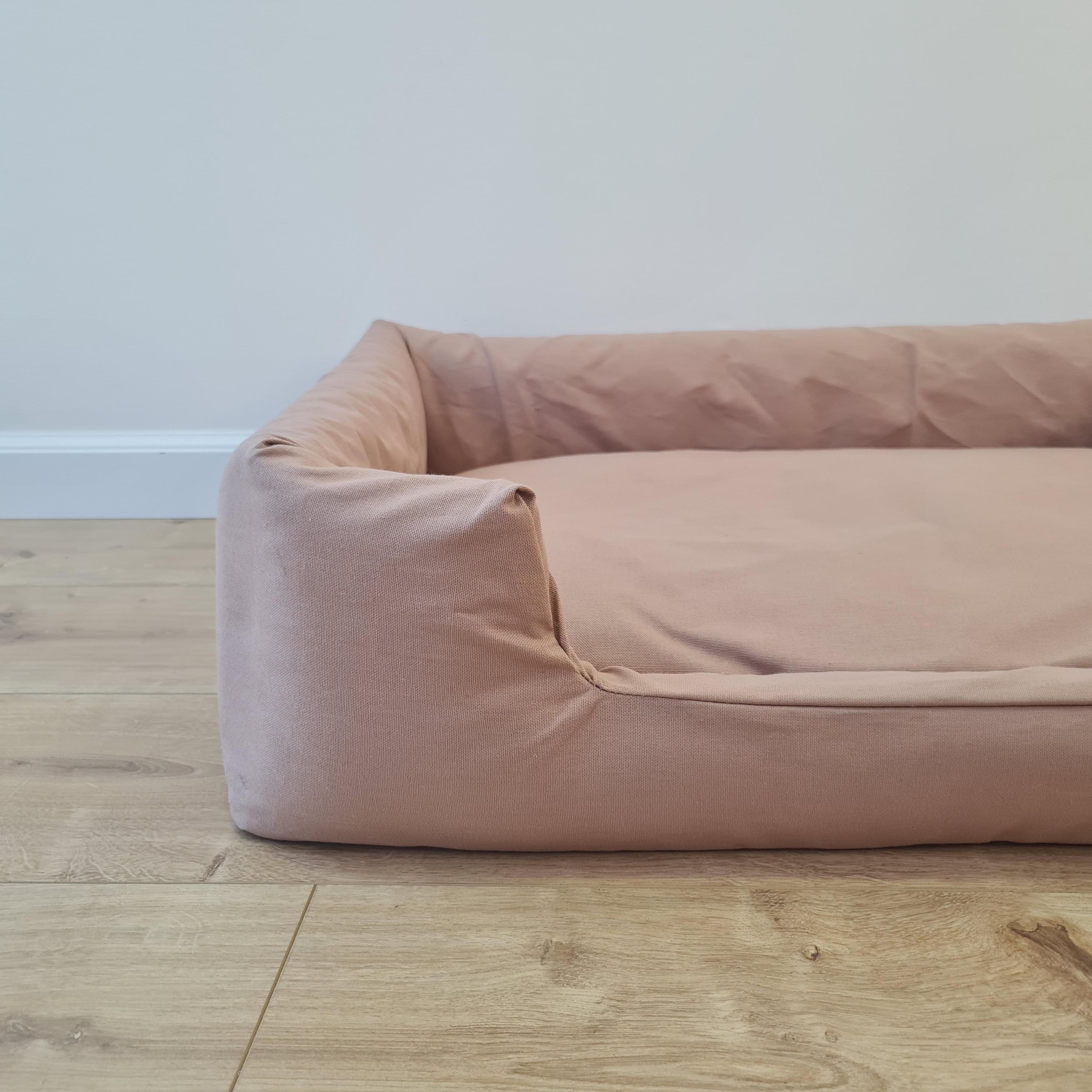 Hemp Pet Bed Removable Washable Natural Mocha Cotton Cover Bed Filled Organic Hemp Fiber Filler - Dog Cat Pet Bed Cots Mat Cover