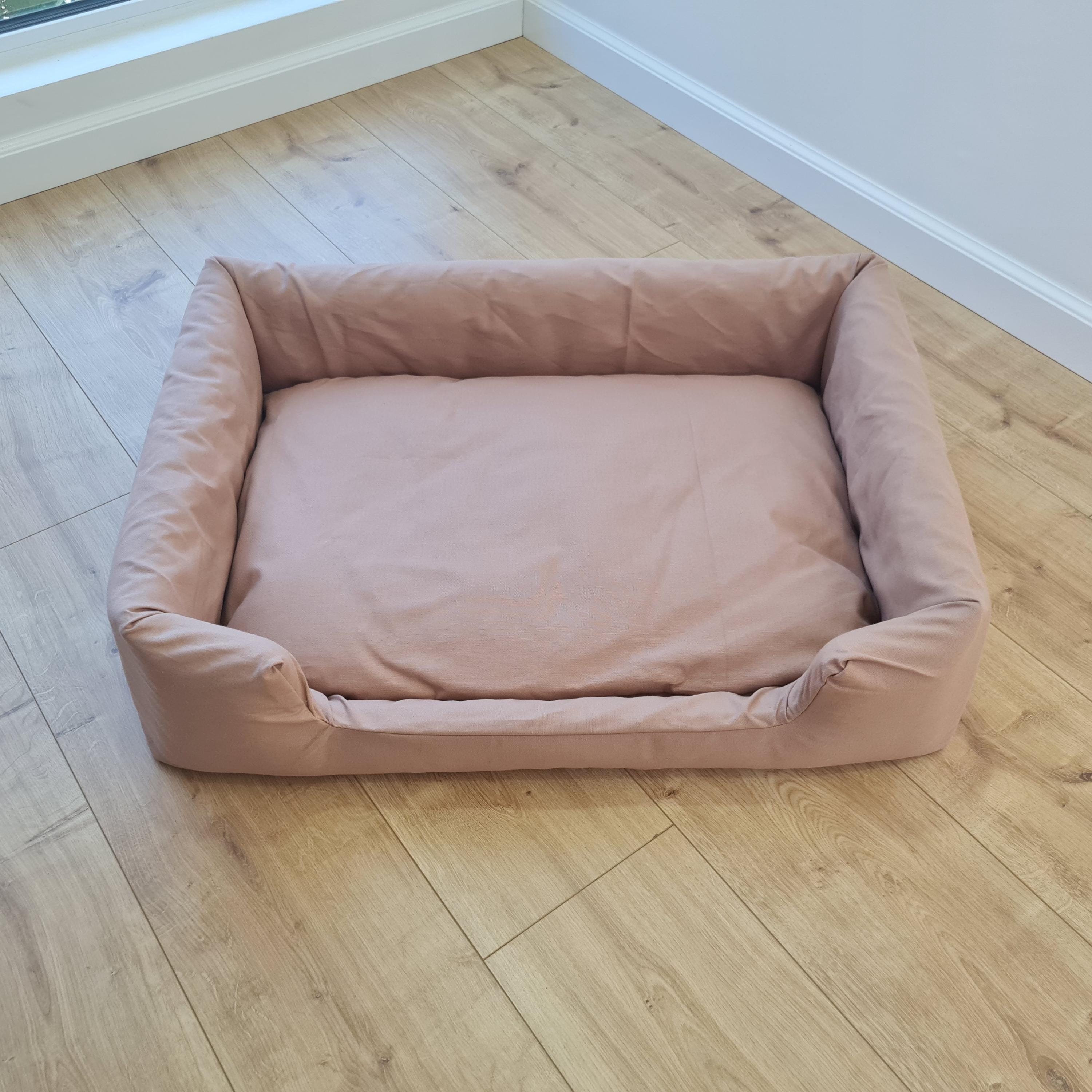 Hemp Pet Bed Removable Washable Natural Mocha Cotton Cover Bed Filled Organic Hemp Fiber Filler - Dog Cat Pet Bed Cots Mat Cover