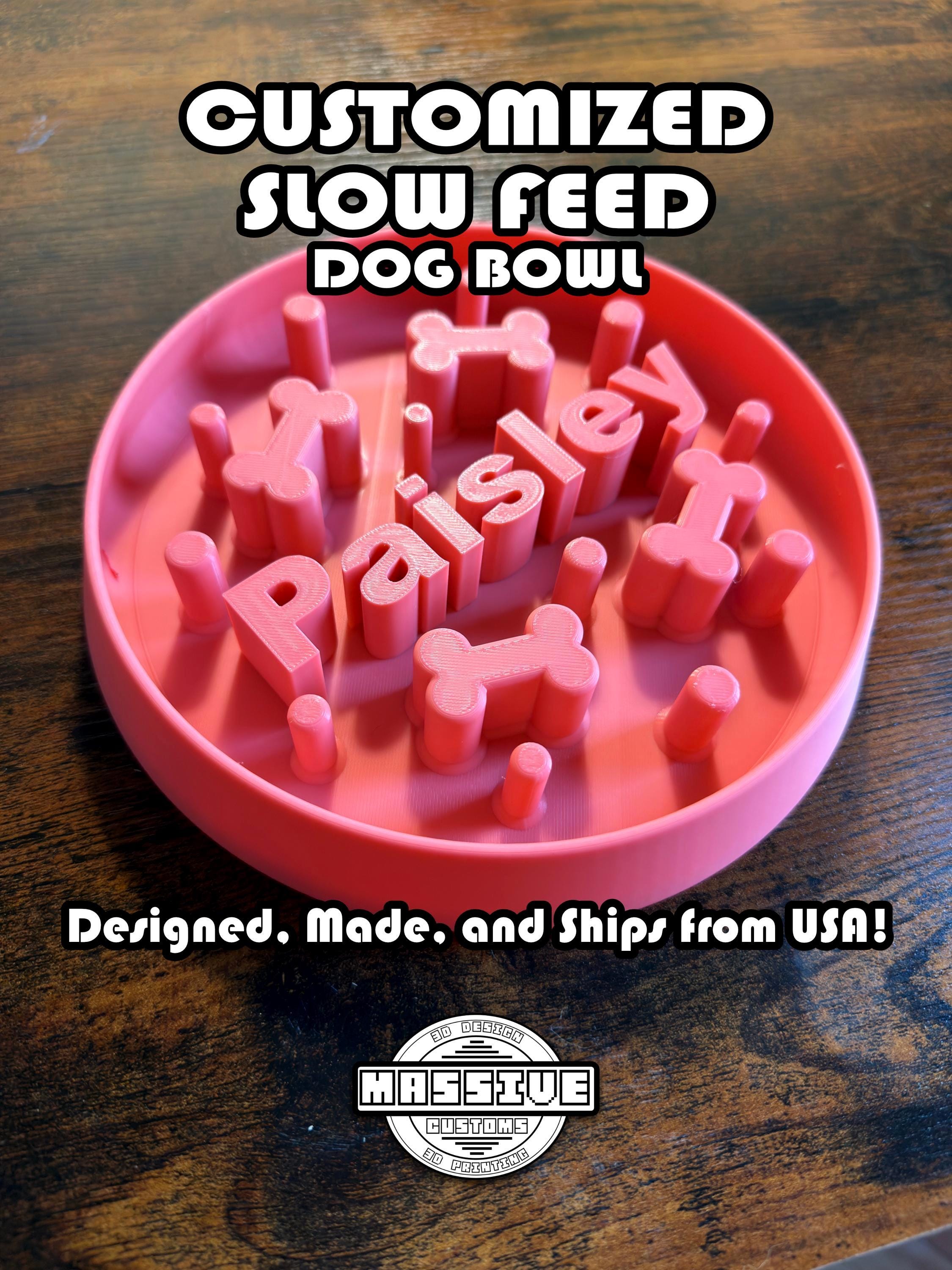 Personalized Slow Feeder Dog Bowl – Multiple Sizes, Multiple Colors