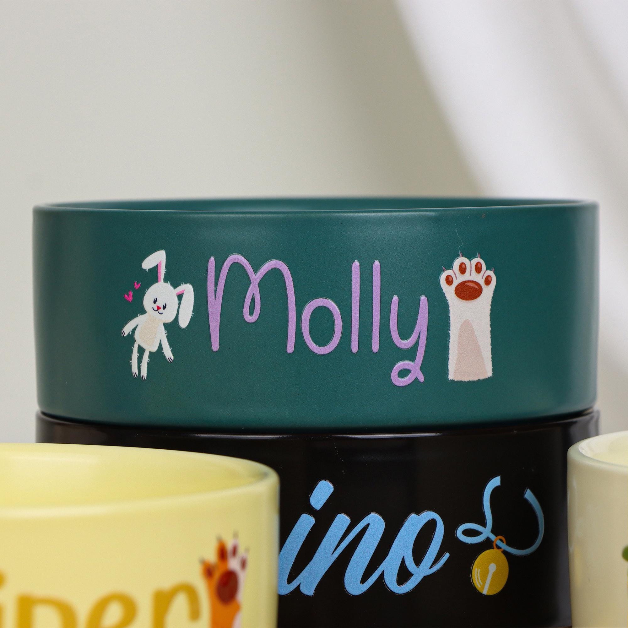 Personalized Ceramic Pet Bowl – Custom Cat & Dog Food Dish, 108 Designs