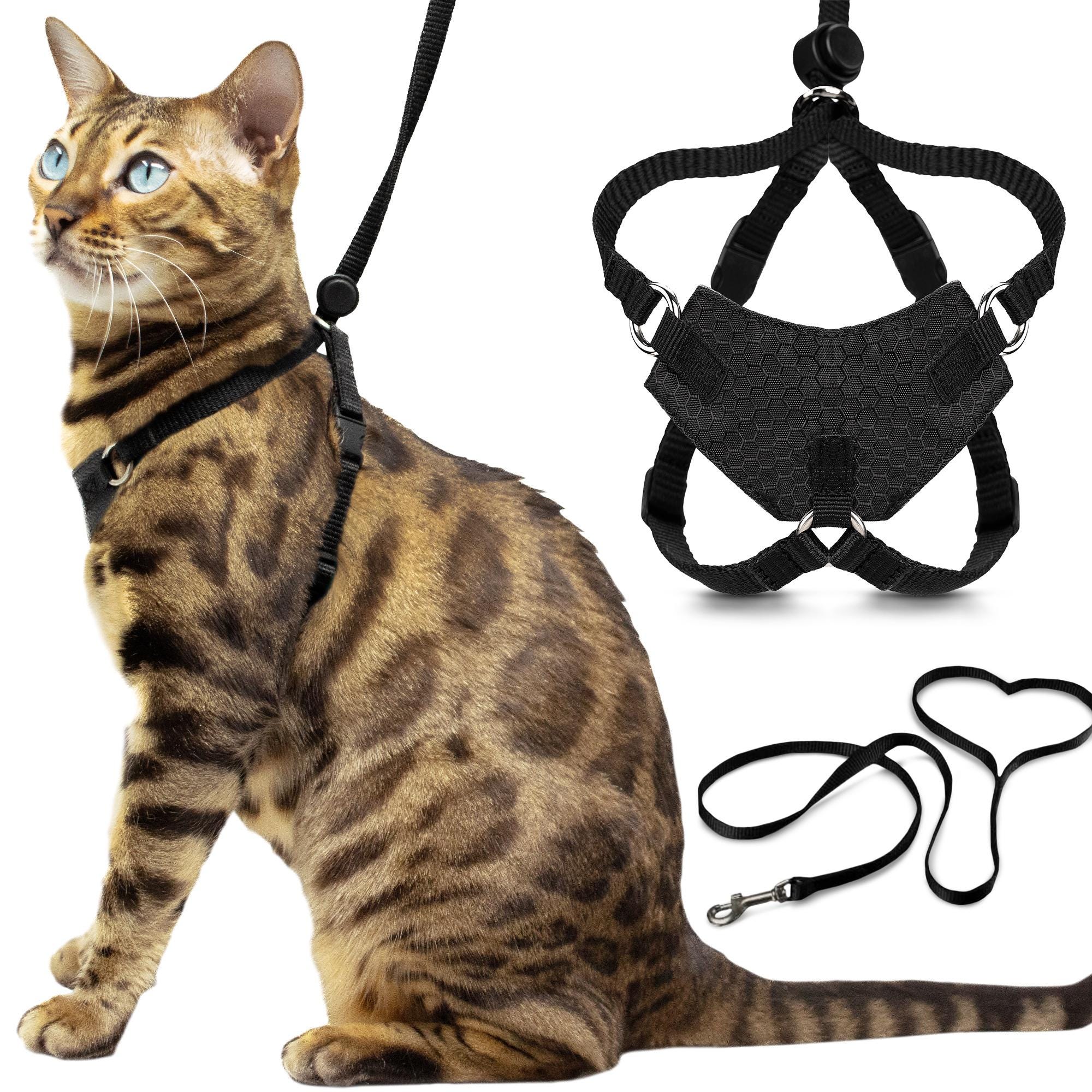 Houdini Escape-Resistant Cat Harness and Leash Set - Lightweight, Adjustable, Choke-Free