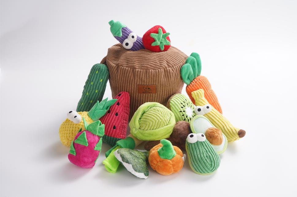 Grocery Bag Dog Toys, 15 Pack Squeaky & Crinkle Plush for Small Dogs