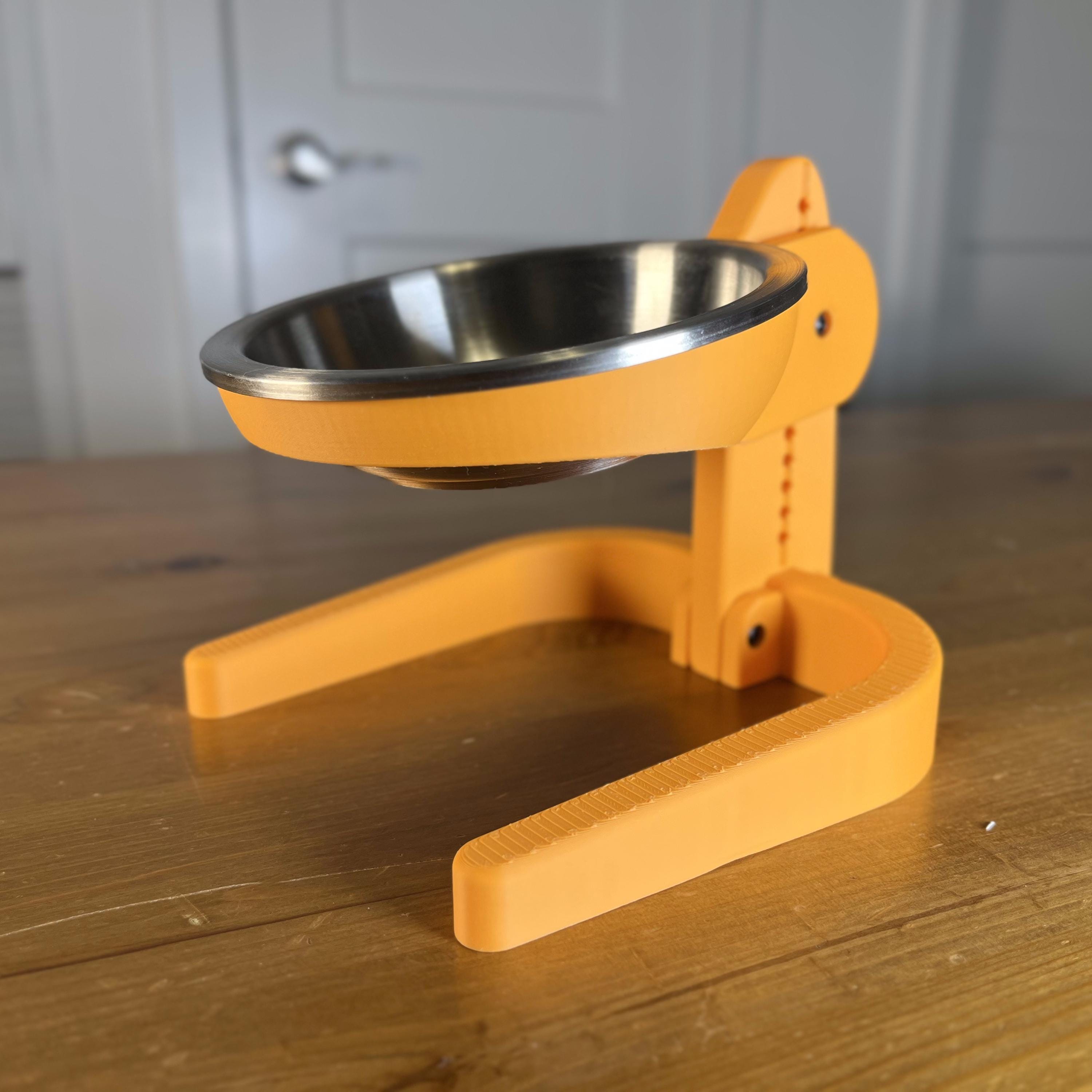 Raised Cat Bowl | Adjustable Height and Slant | Stainless Steel