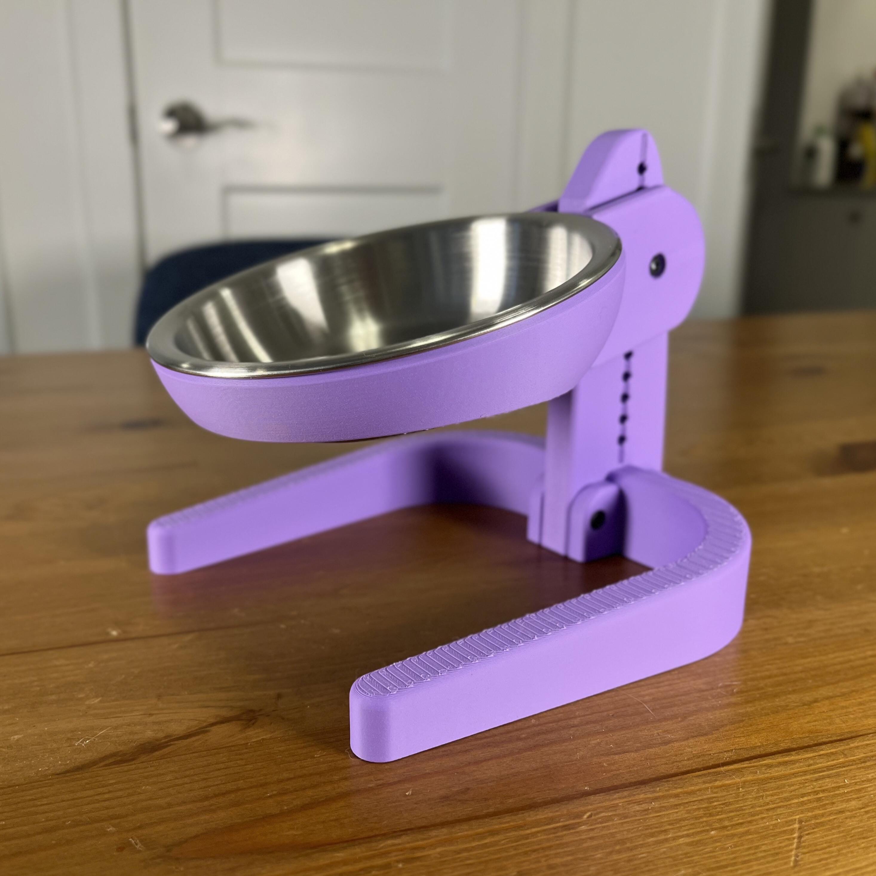 Raised Cat Bowl | Adjustable Height and Slant | Stainless Steel
